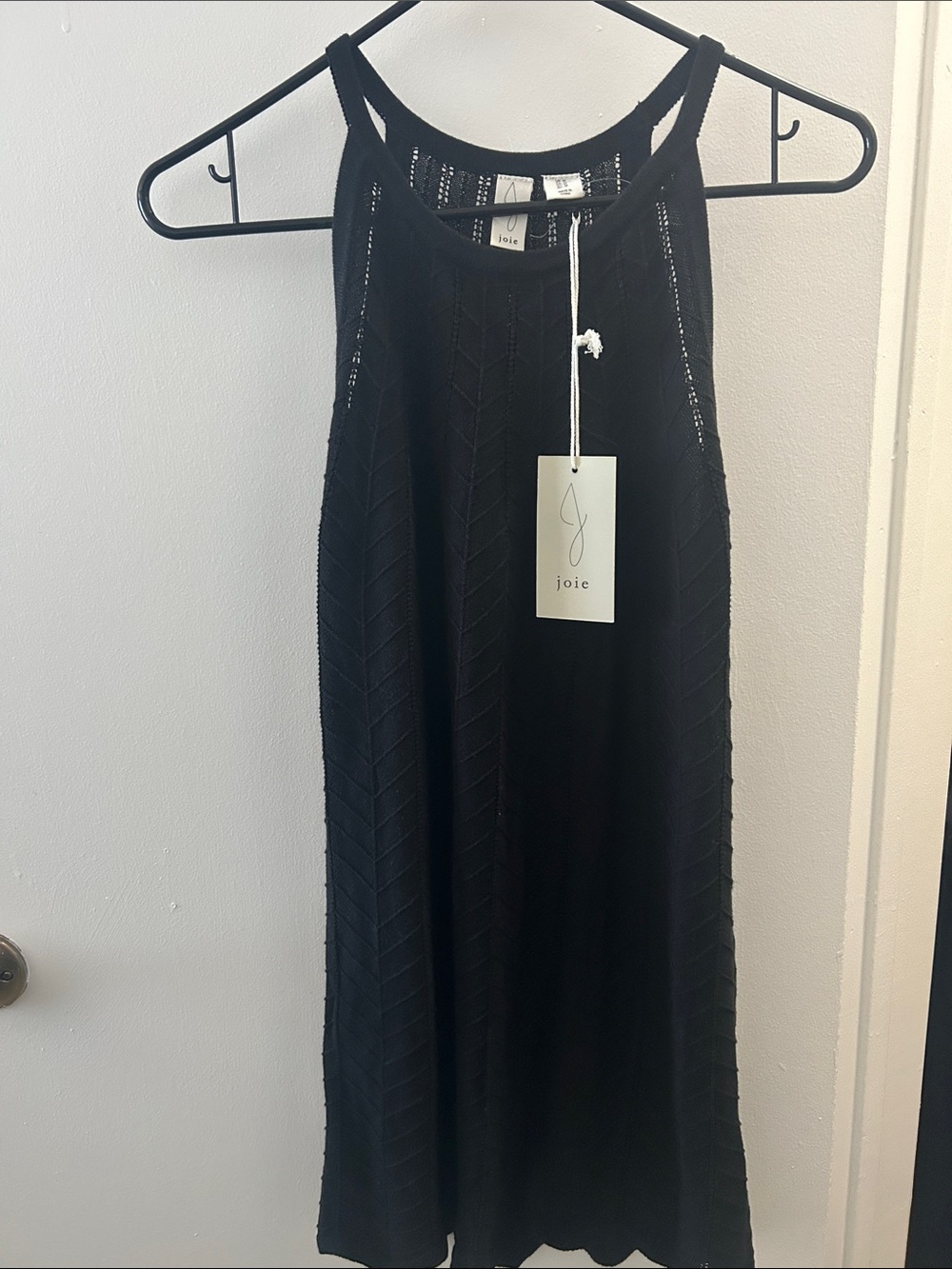 Joie Black Knit Above knee Halter A-Line Dress